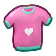 A pink T-shirt with a heart